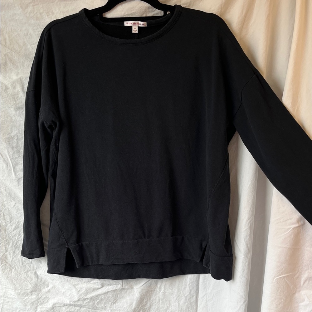 Peter Millar Black Crewneck Pullover Pima Cotton/Baby Alpaca Blend Size Medium